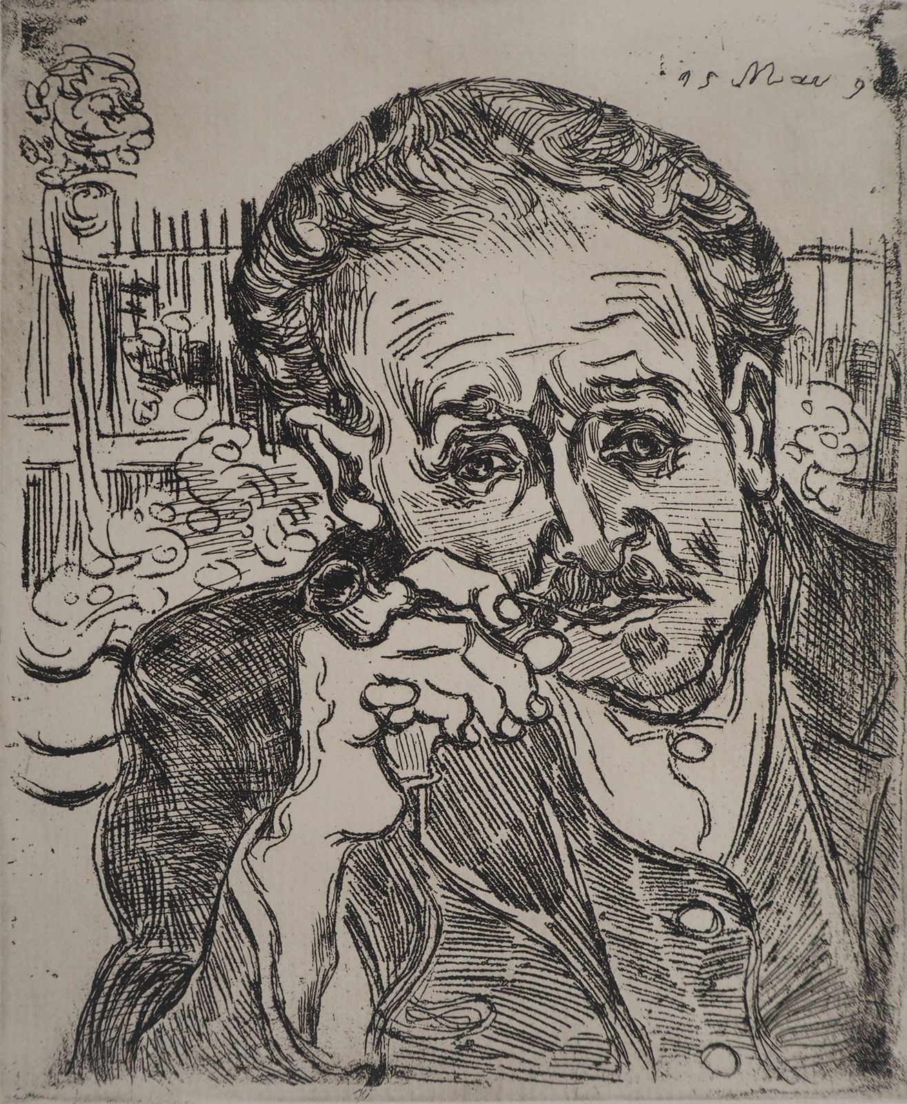 Art Portrait Of Docteur Gachet (Man With A Pipe)   Etching (Second Edition)2020 photo