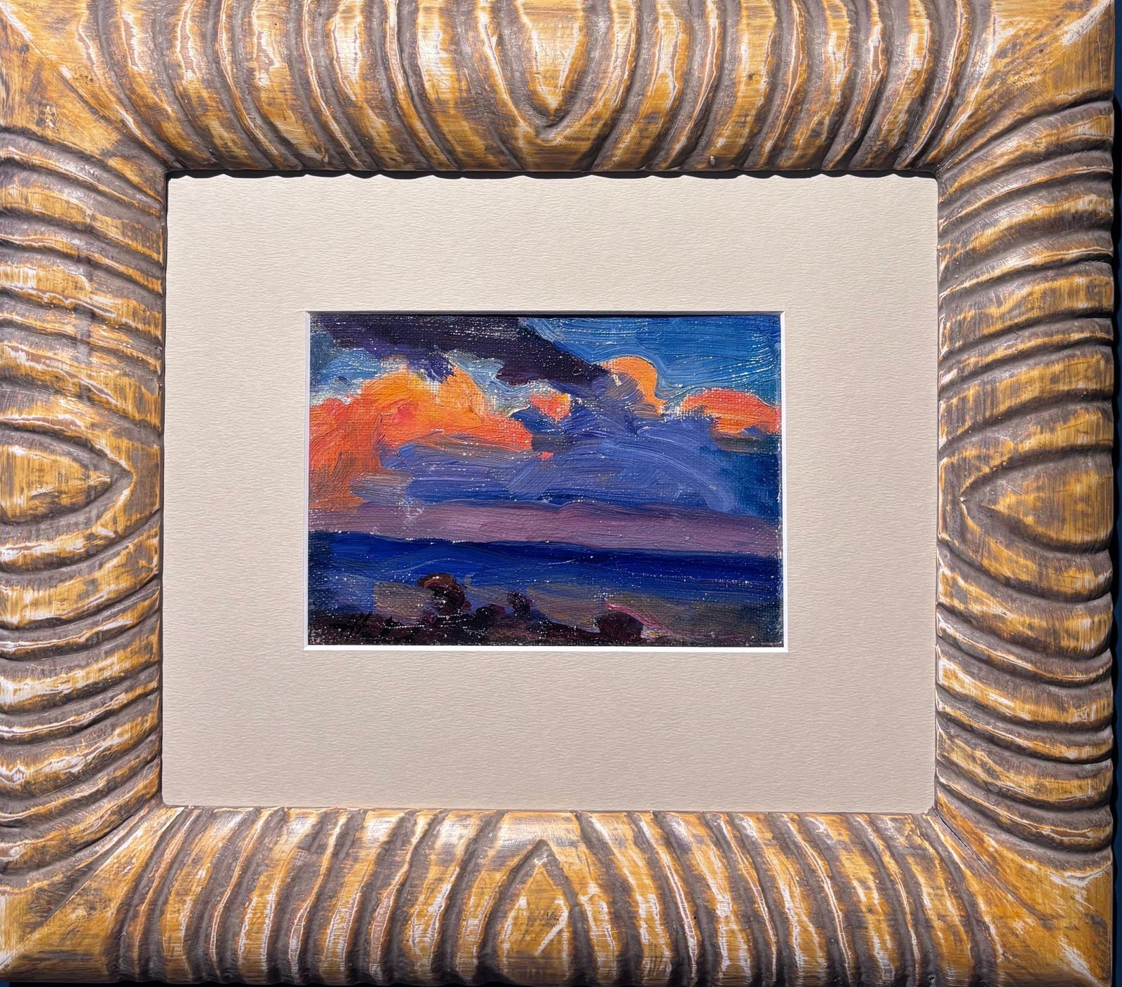 Vladimir Jukov" Nuvole Al Tramonto " Olio Cm. 17 X 13  19501950