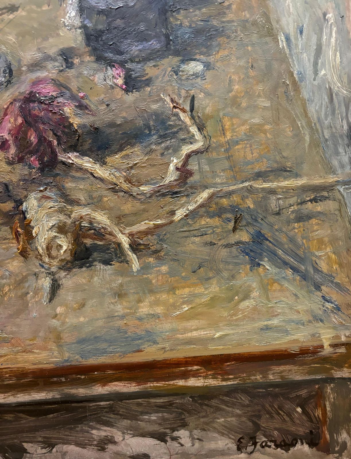 Enzo Faraoni"Grande Natura Morta"  Olio Su Masonite Cm. 107 X 741970 photo Art