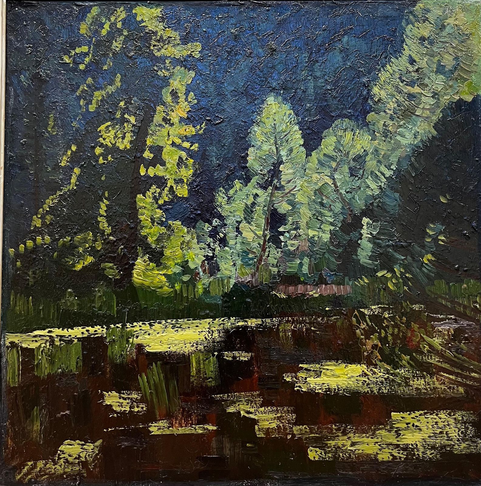 Dmitrij Kosmin"Notte Nel Bosco" Olio Cm. 88 X 88 19841984 photo furniture