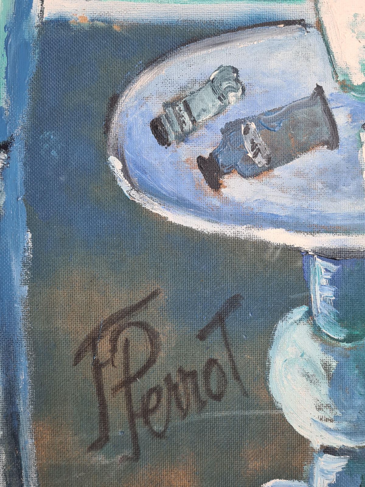 Mid Century Modern, The Artists Atelier, Symphony In Blue By Maurice Ferdinand Perrot From The 1960s photo furniture