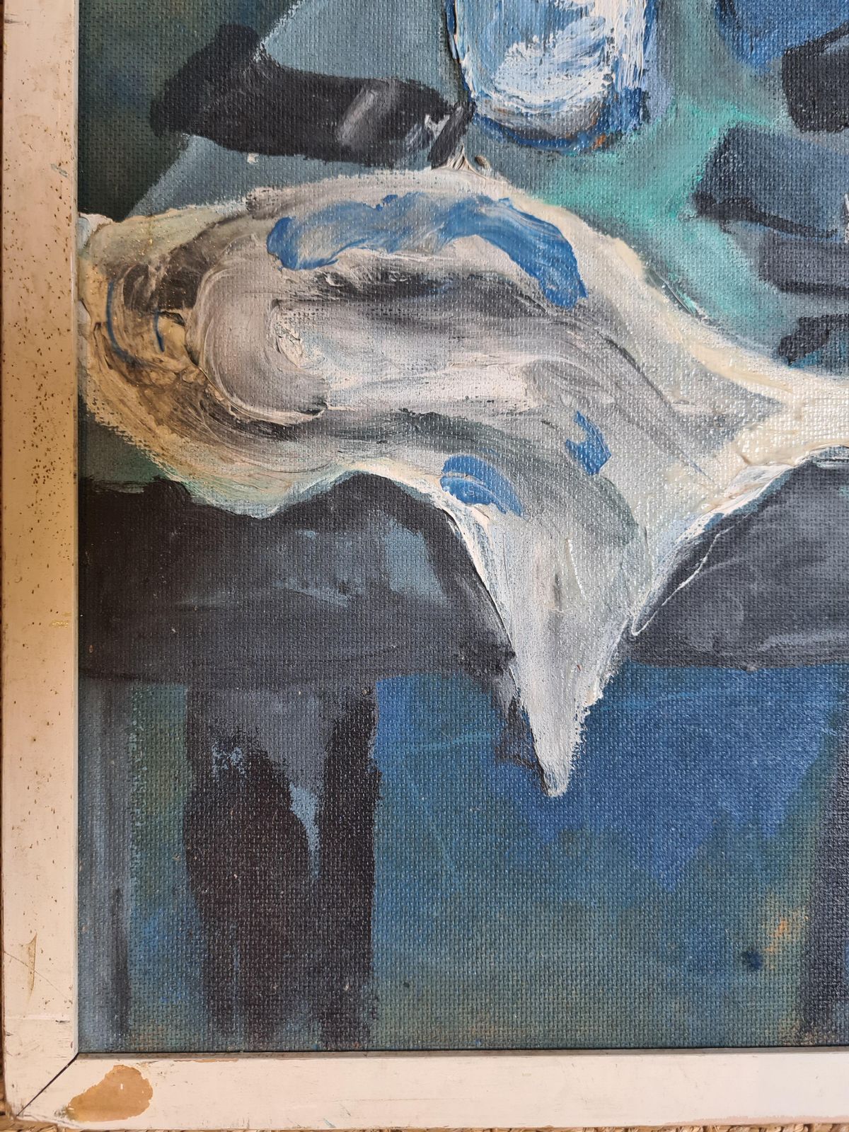 photo vinterior Mid Century Modern, The Artists Atelier, Symphony In Blue By Maurice Ferdinand Perrot From The 1960s