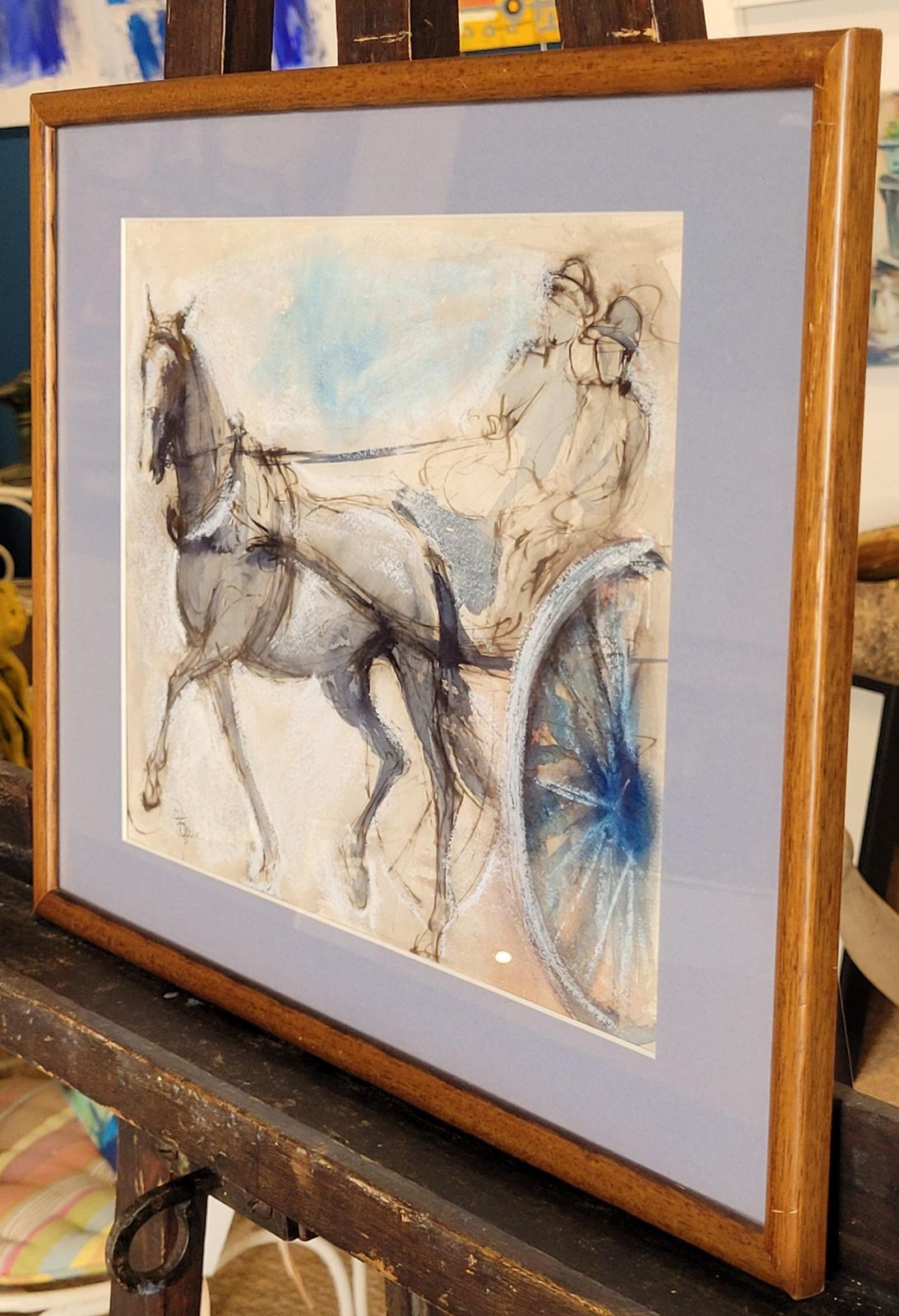 Art Horse And Trap. Gouache And Watercolour From The 1920s photo