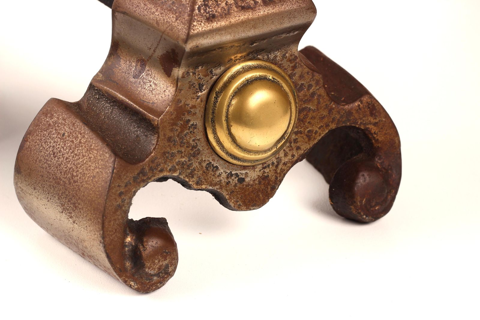 Victorian 19th Century Iron, Brass, And Steel Firedogs / Andirons photo furniture