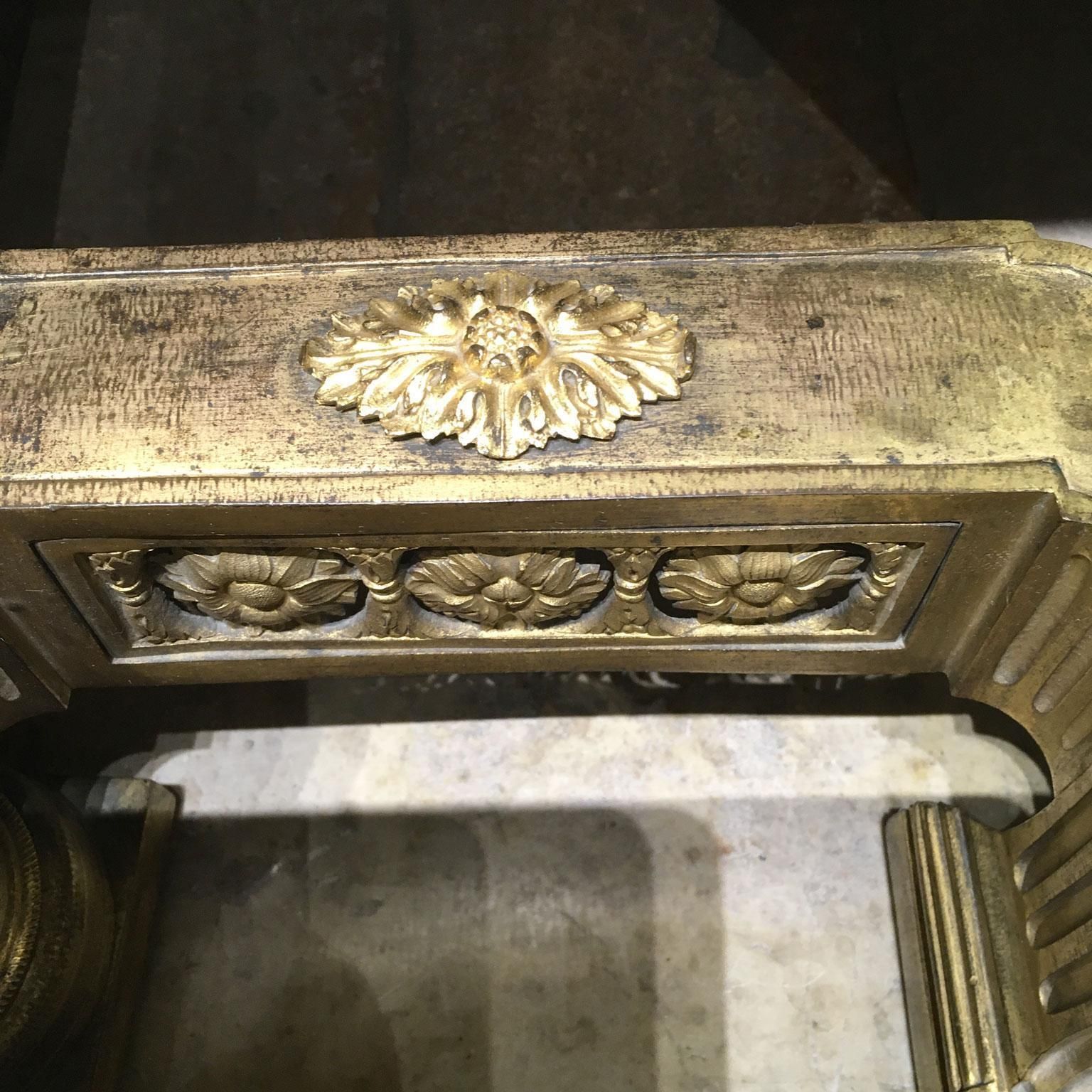 photo furniture France Mid 18th Century Pair Bronze And Iron Neoclassical Andirons