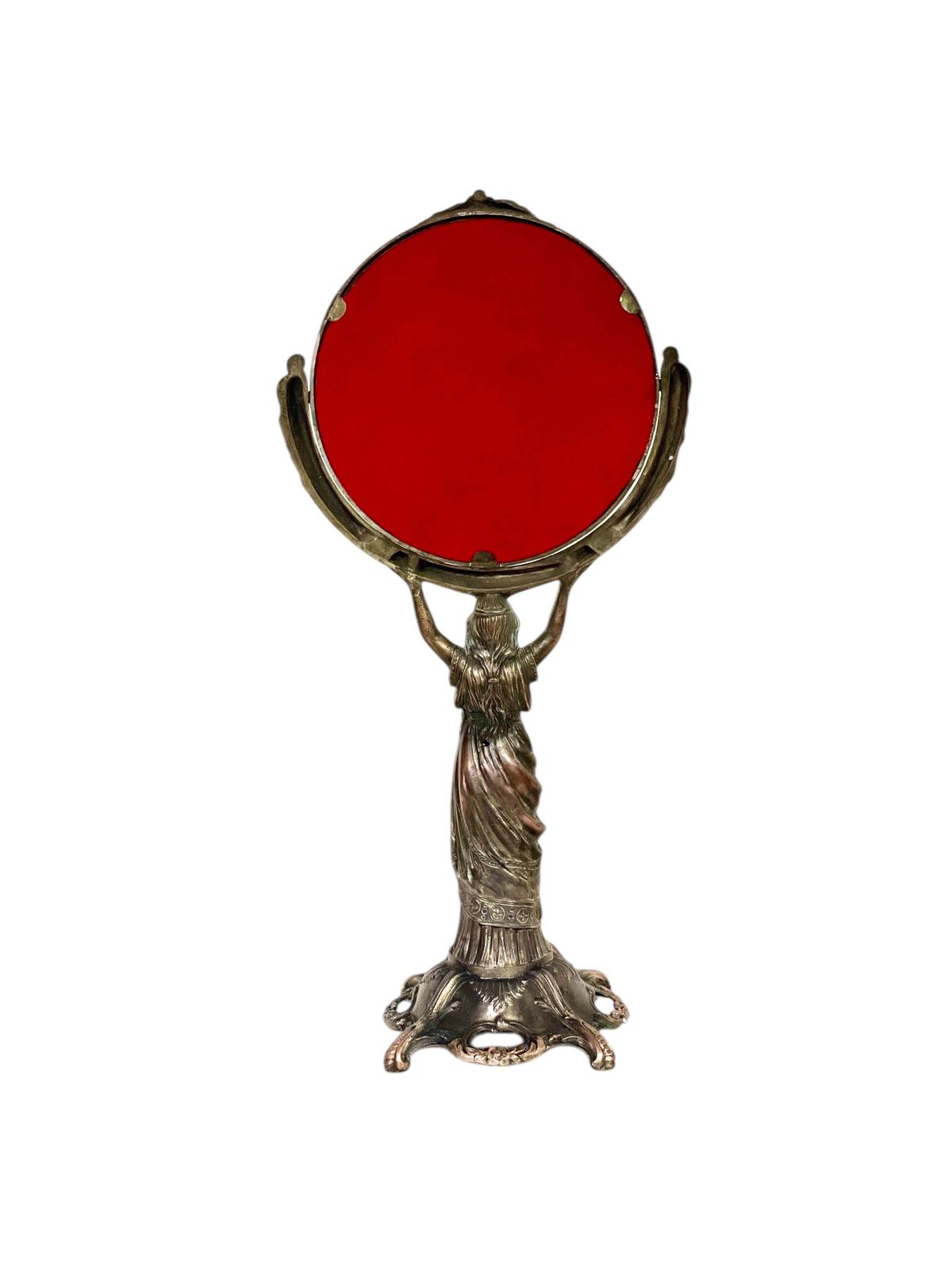 19th Century Silvered Bronze Table Psyche Mirror photo buy