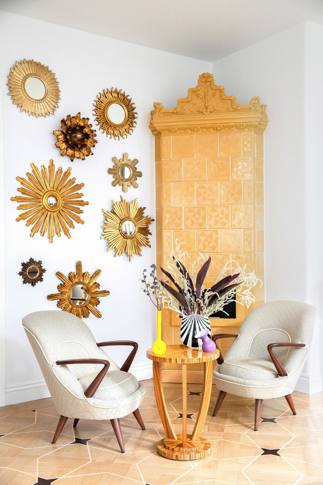 Mid Century, Modern Gold Italian Big Sunburst Mirror, Giltwood, 1960s photo furniture