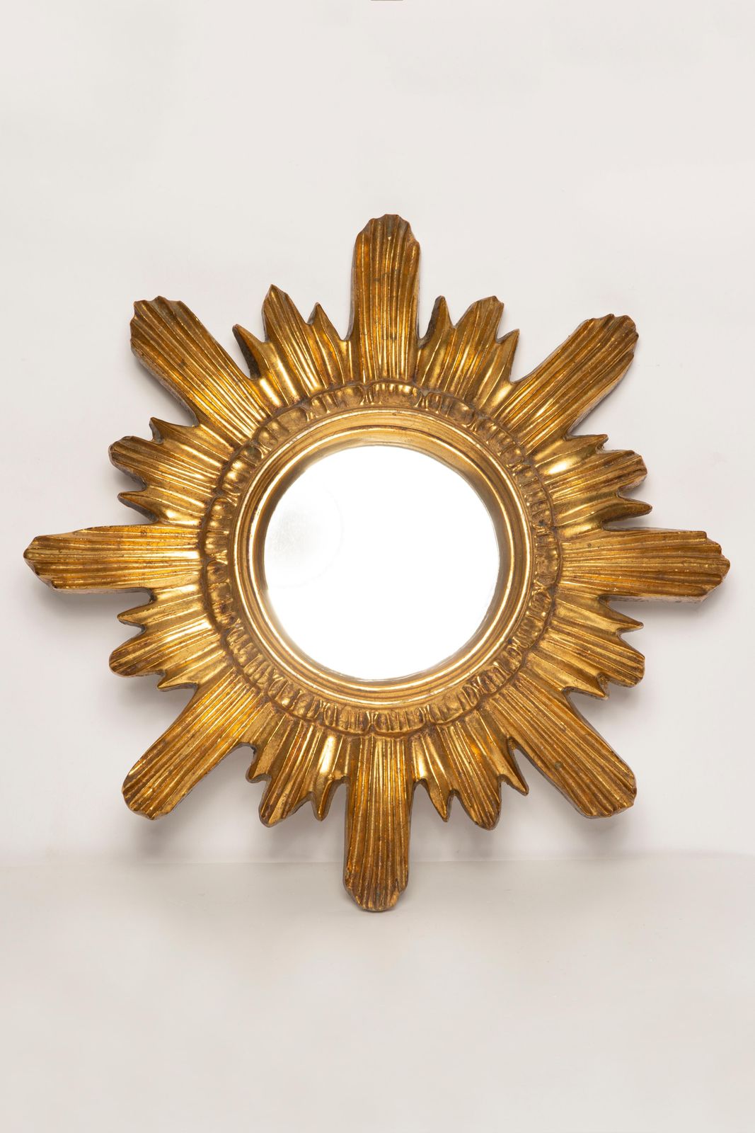 Mid Century, Modern Gold Italian Sunburst Mirror, Giltwood, 1960s photo Home Decor