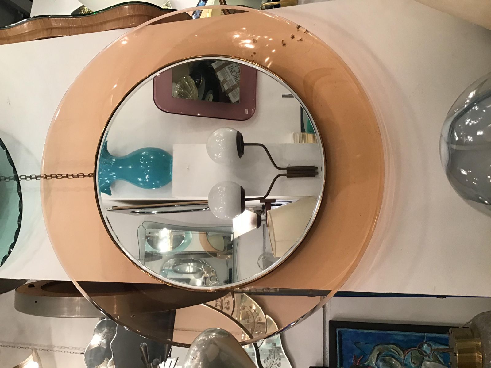 5753.0 Max Ingrand “Fontana Arte” Mirror Brass Glass 1968 Italy photo