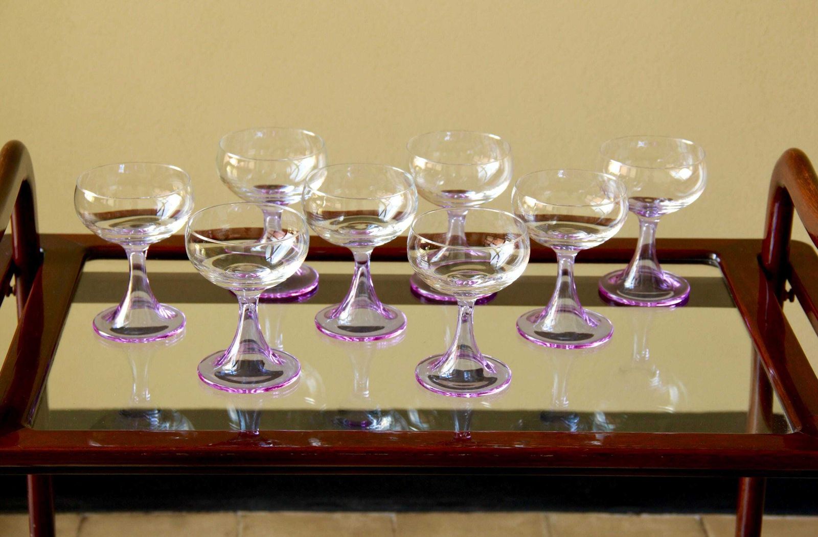 Violette, Space Age Alexandrite Drinking Champagne Or Cocktail Glasses, Set Of 4, Italy, 1970s photo Home Decor