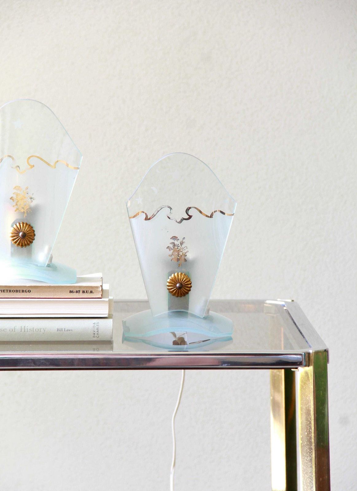 Astri, Antique Midcentury Bedside Table Lamps, Set Of 2, Italy, 1940s photo for sale
