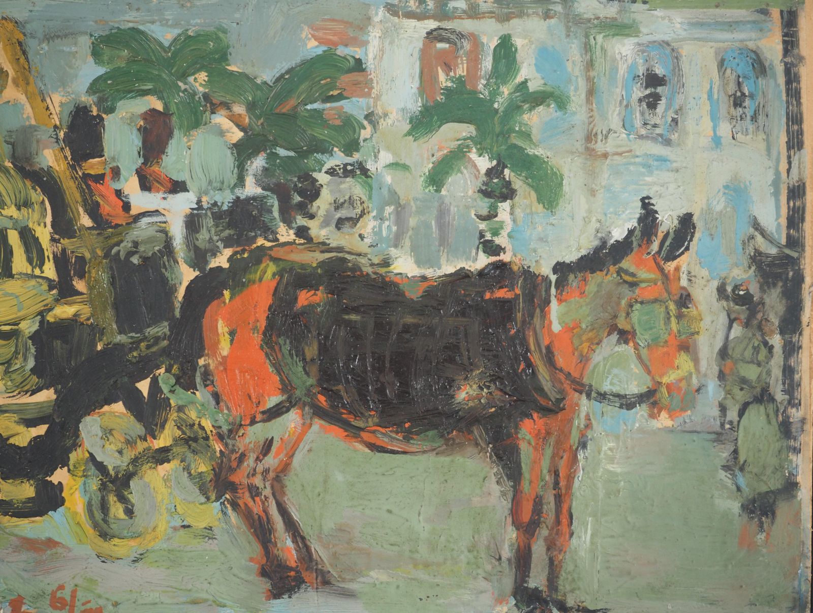 André Cottavoz French Riviera : The Cabriolet   Original Oil Painting, Signed 1951 photo buy
