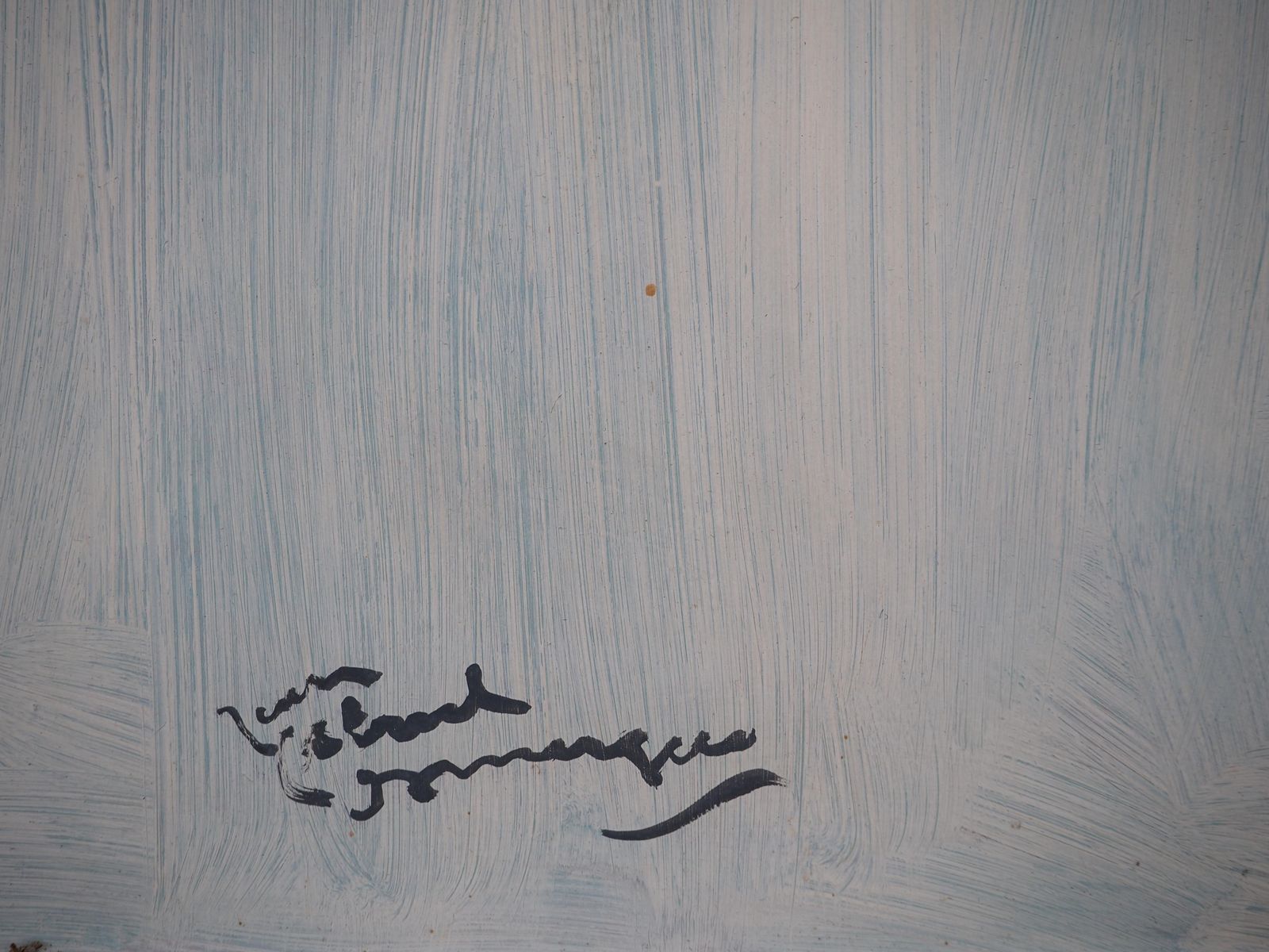 photo furniture Jean Gabriel Domergue Maria, Nude On Blue Background   Original Oil Painting, Handsigned