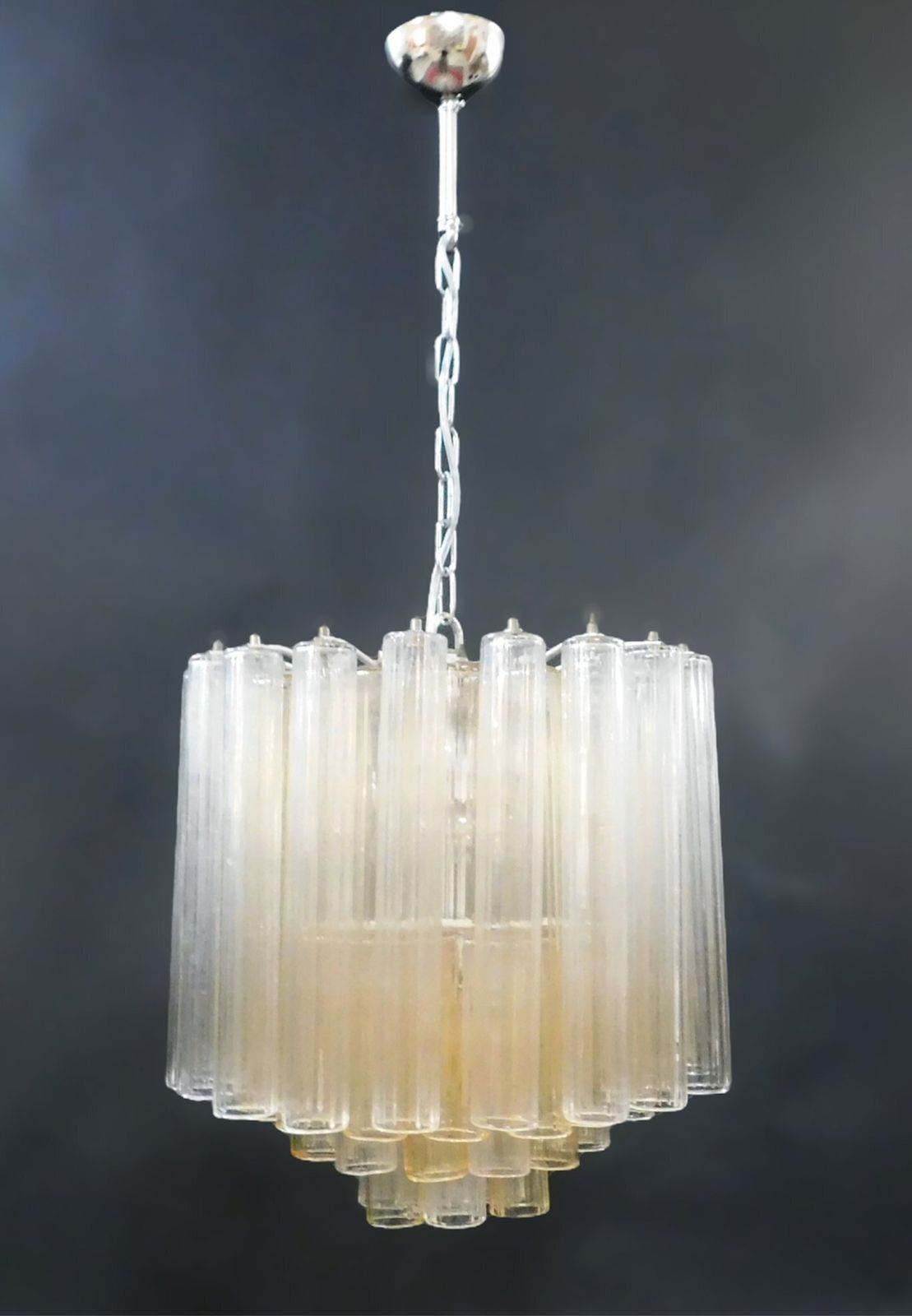 Clear And Yellow Murano Tubes Chandelier photo 2660.0