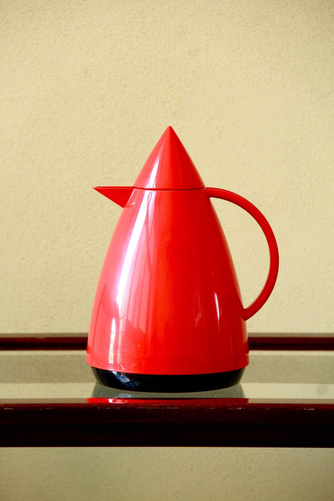 Vulcano, Vintage Memphis Design Red Thermos / Vacuum Flask For Coffee Or Tea By Emsa Brasil, 1980s