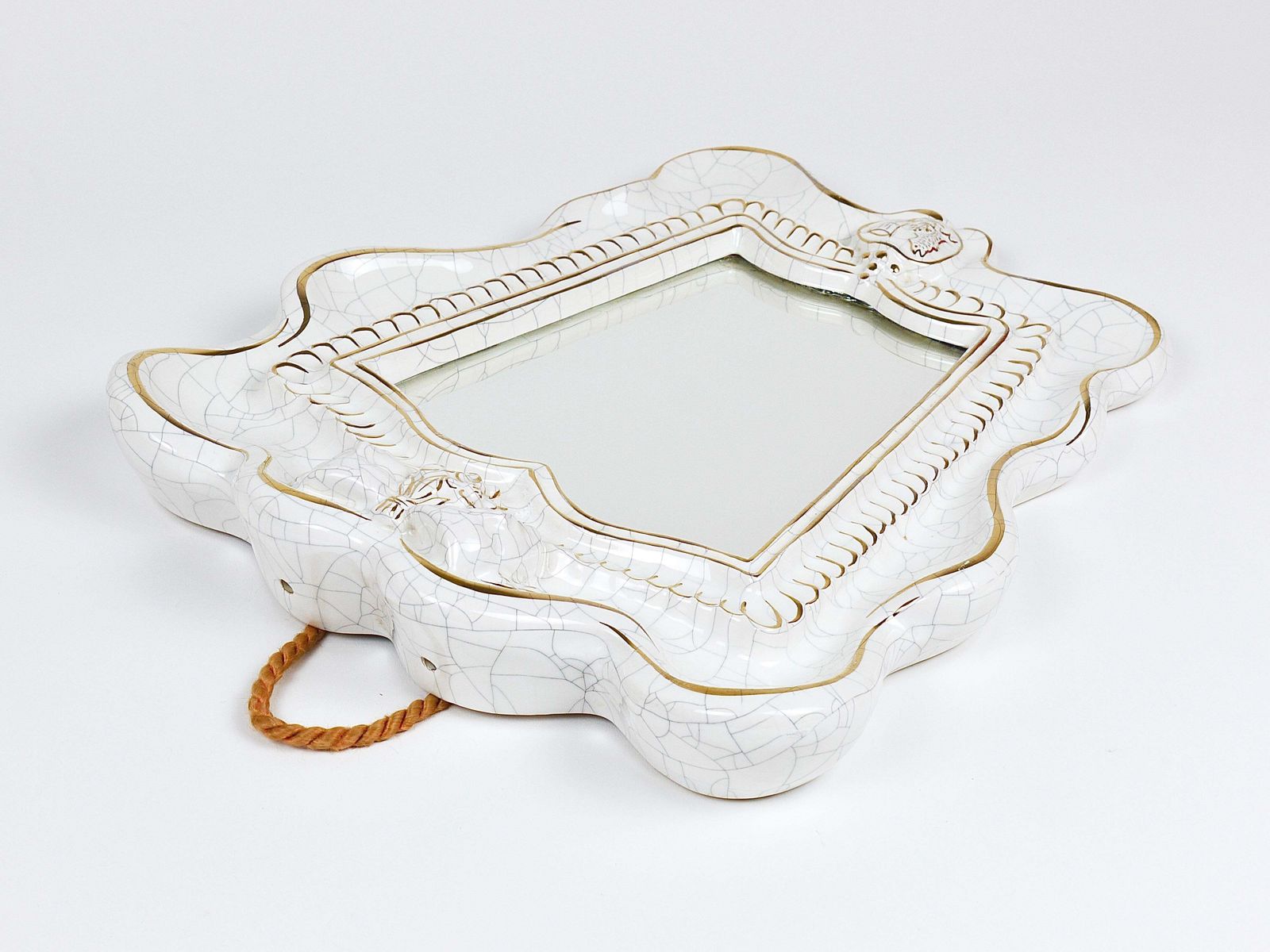 photo buy Art Deco Theater Terracotta Wall Mirror By Gmundner Keramik, Austria, 1930s
