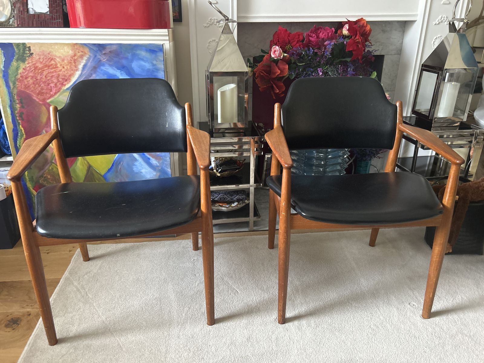 Sold Danish Turn Of Century Carver Chairs X2sold