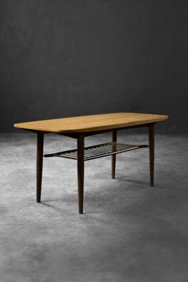photo vinterior Low Mid Century Danish Modern Hyggebord 55 Coffee Table In Teak With Shelf From Gorm Møbler, 1956