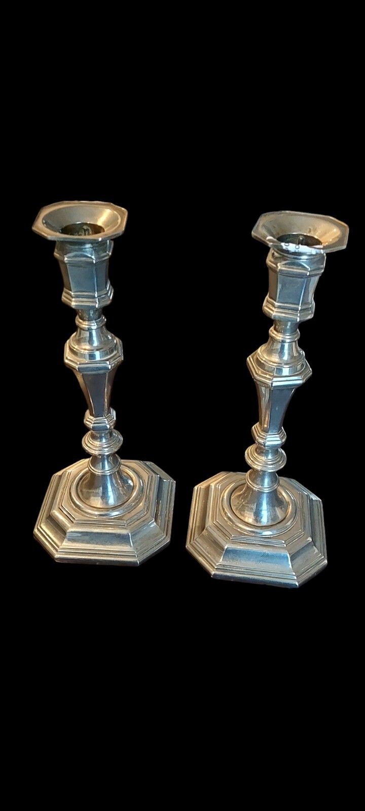 Pair Candlesticks Silver Plated Silver Metal Louis XV Style Italy photo furniture