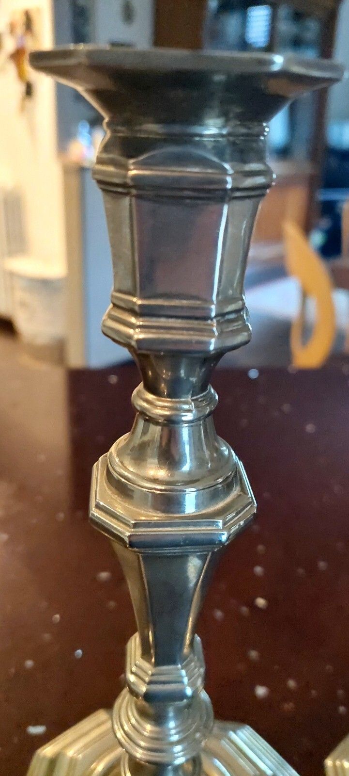 photo furniture Pair Candlesticks Silver Plated Silver Metal Louis XV Style Italy
