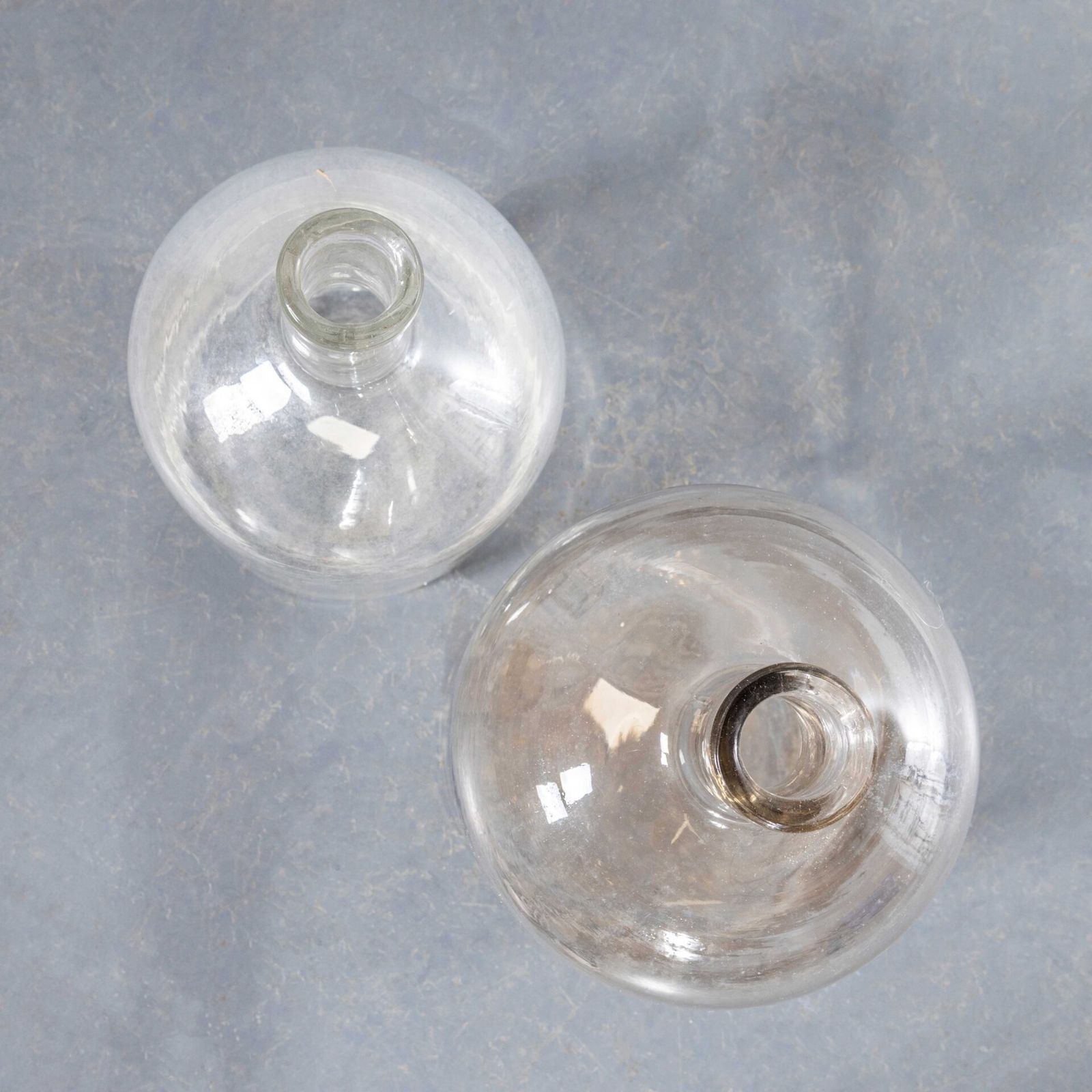 Vintage French Clear Glass Demijohns – Pair photo Home Decor
