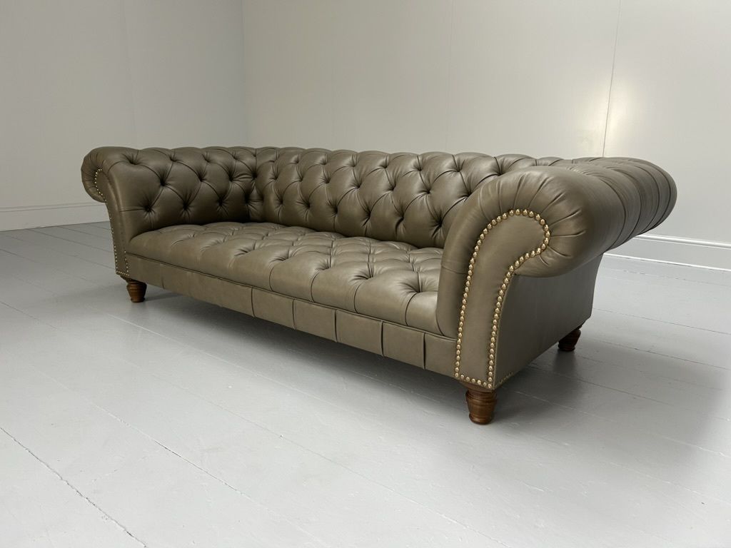George Smith “Early Victorian Chesterfield ” Sofa – In Grey Brown Leather photo 7400.0