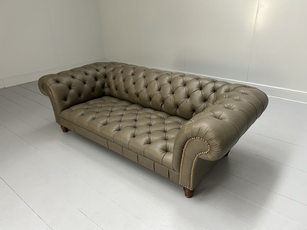photo for sale George Smith “Early Victorian Chesterfield ” Sofa – In Grey Brown Leather