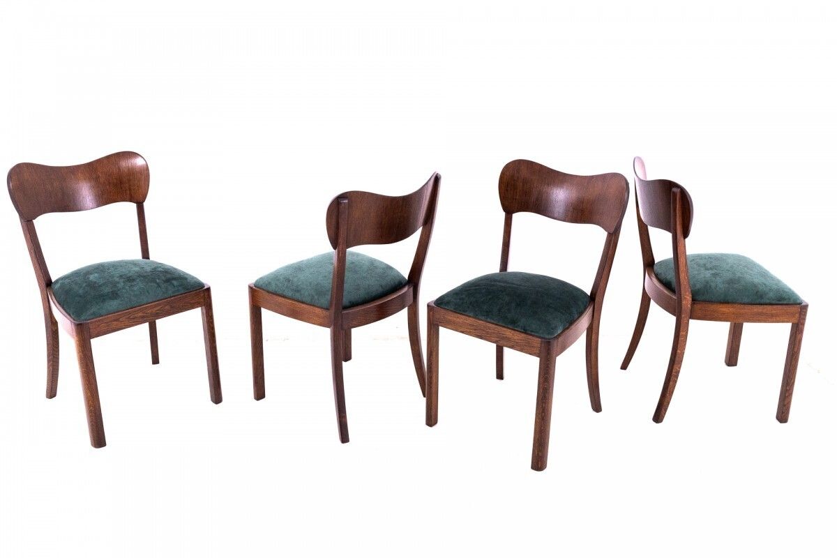 Set Of Art Deco Chairs, Poland, 1930s. photo vinterior