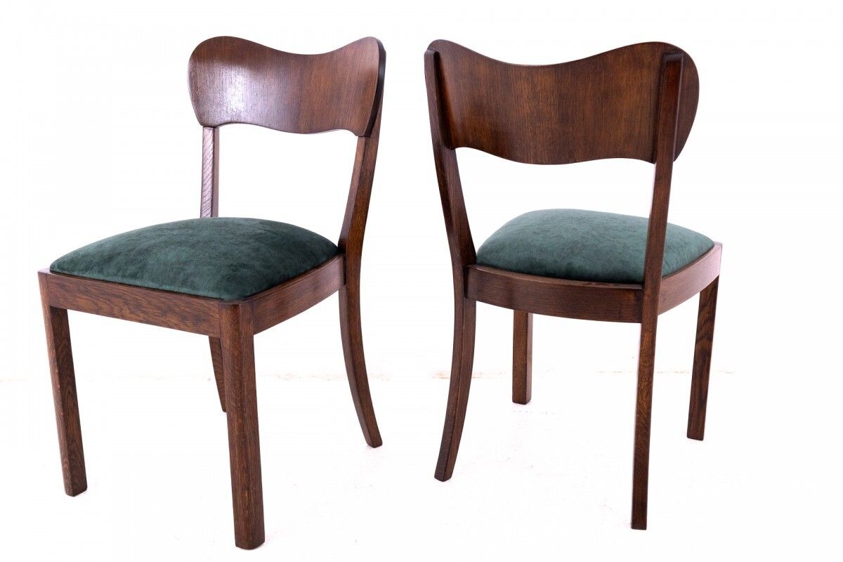 1248.0 Set Of Art Deco Chairs, Poland, 1930s. photo