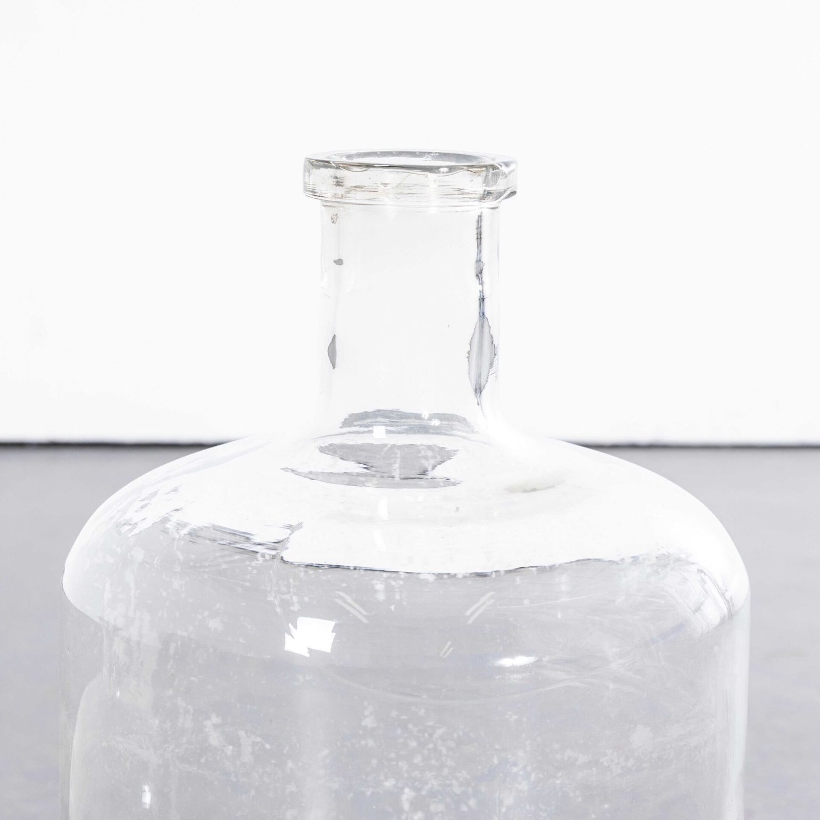Vintage French Clear Glass Demijohns – Pair photo for sale
