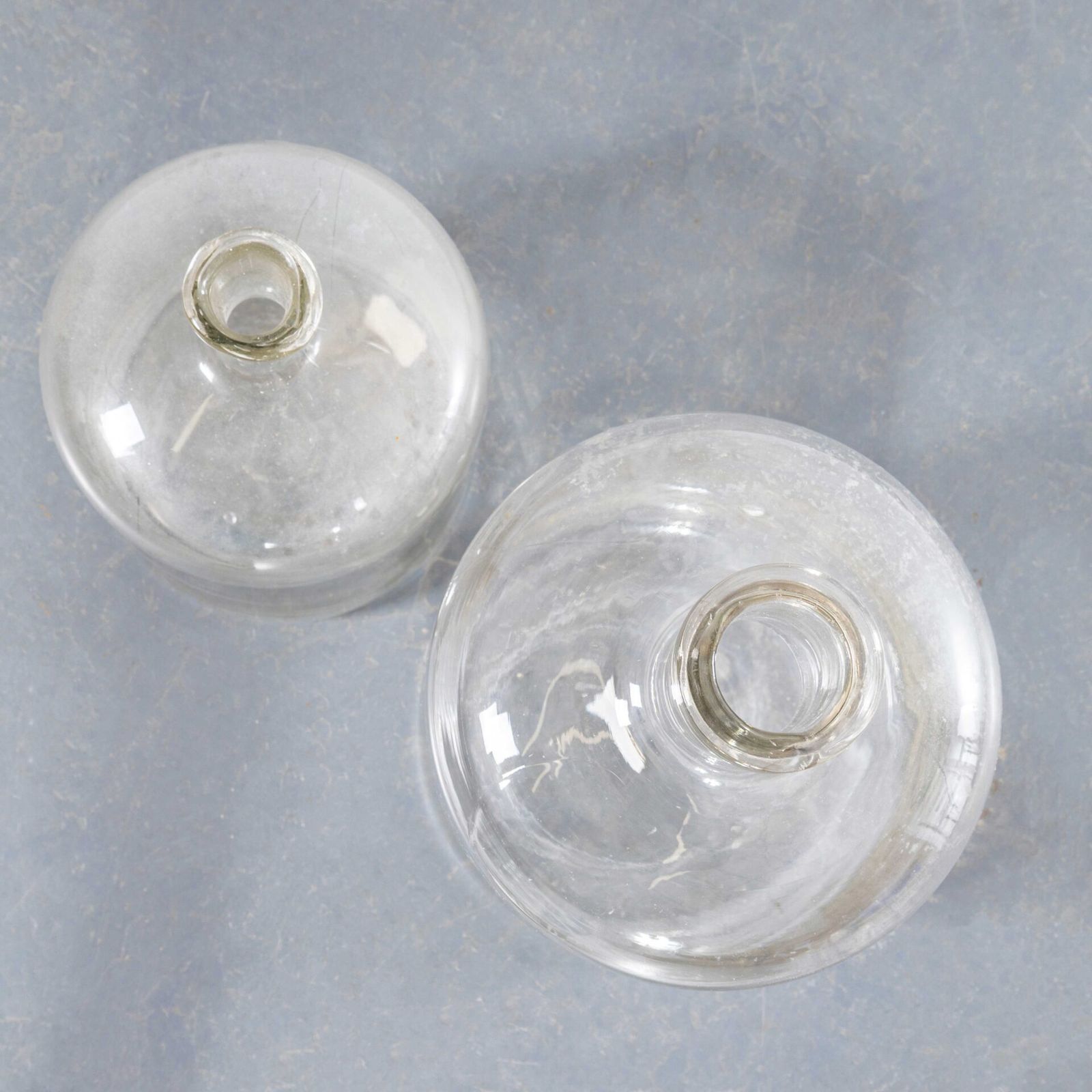 Vintage French Clear Glass Demijohns – Pair photo Home Decor