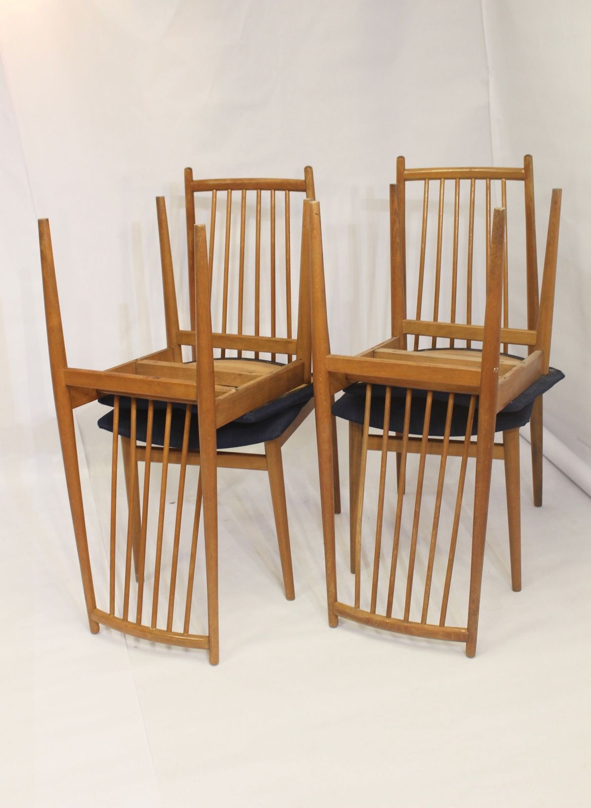 Set Of 4 Scandinavian Chairs Year 70s photo vintage