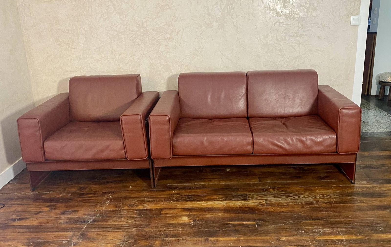 Korium Km 3/1 2 Seater Sofa And Armchair Set By Tito Agnoli For Ma photo for sale