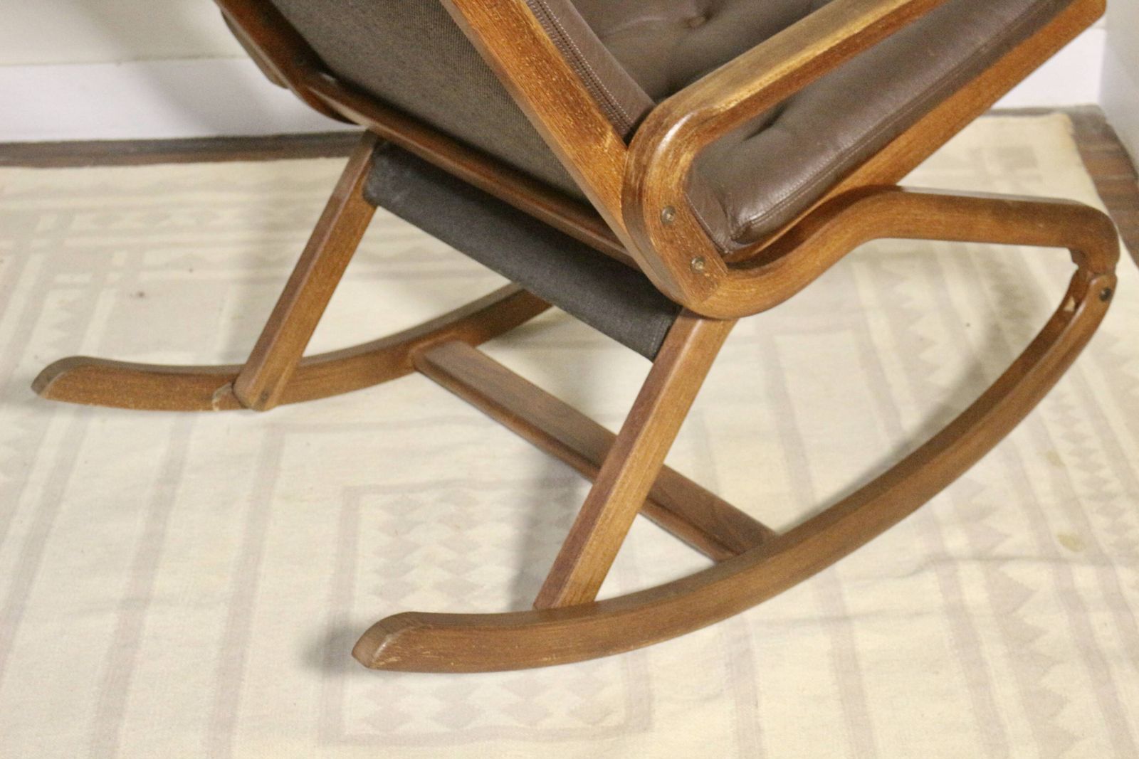 Furniture Rocking Chair Design Norway 1960s Teak Wood Year 60 Ref Paolo photo