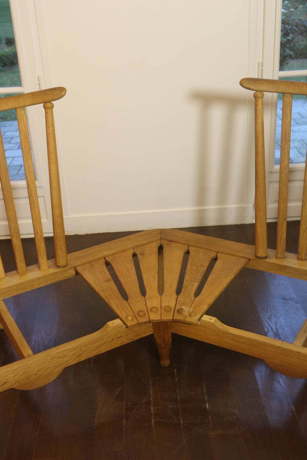 3954.0 Fan Bench By Guillerme And Chambron Reupholstered photo