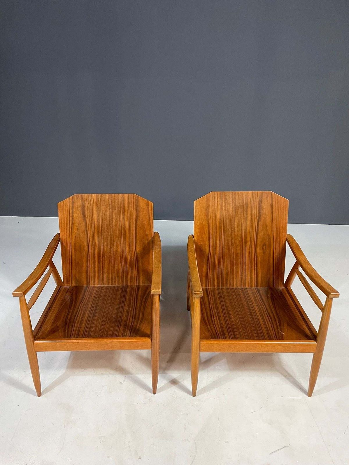 Pair Of Mid Century Modern Lounge Armchairs, Czechoslovakia, 1960s photo for sale