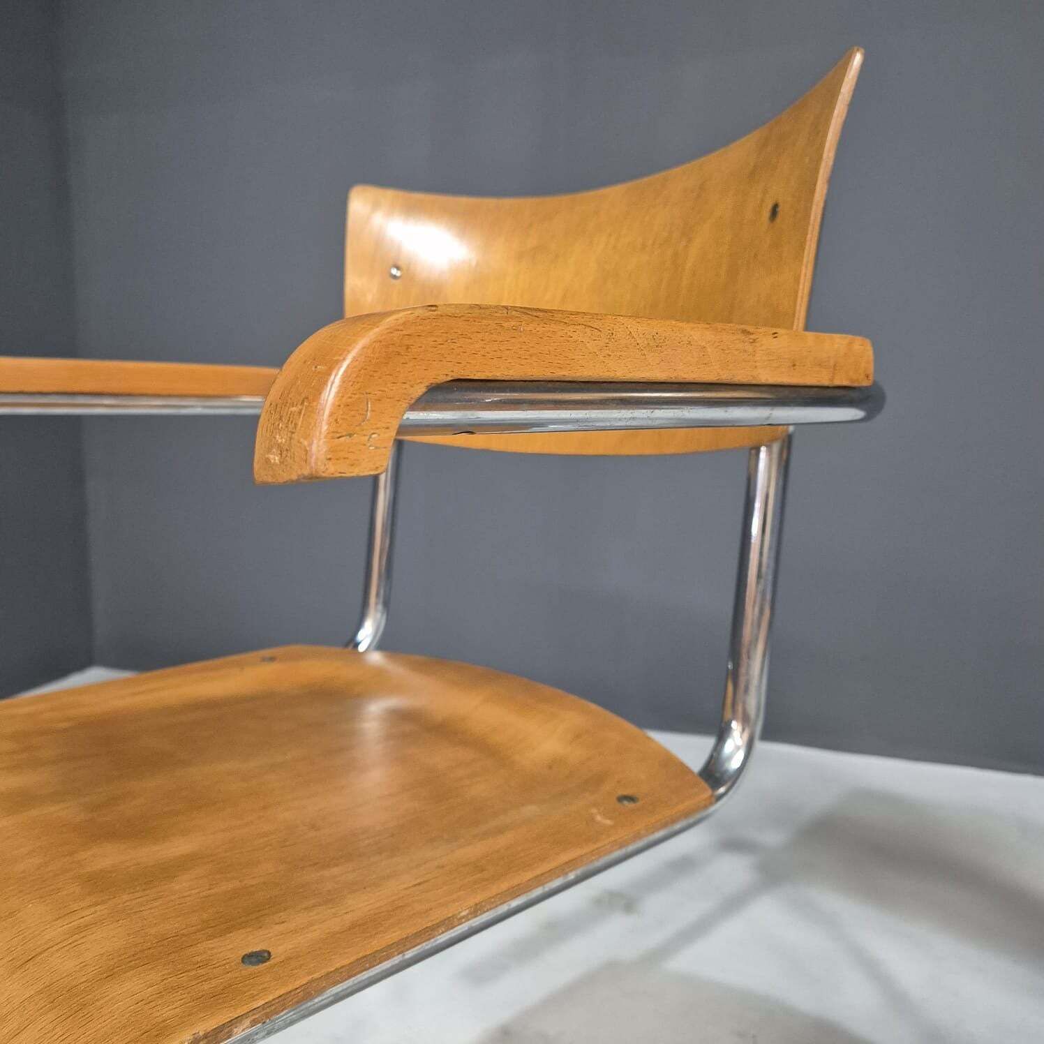 Pair Of Functionalist Tubular Armchairs By Jitona, Czechoslovakia, 1950s photo Furniture