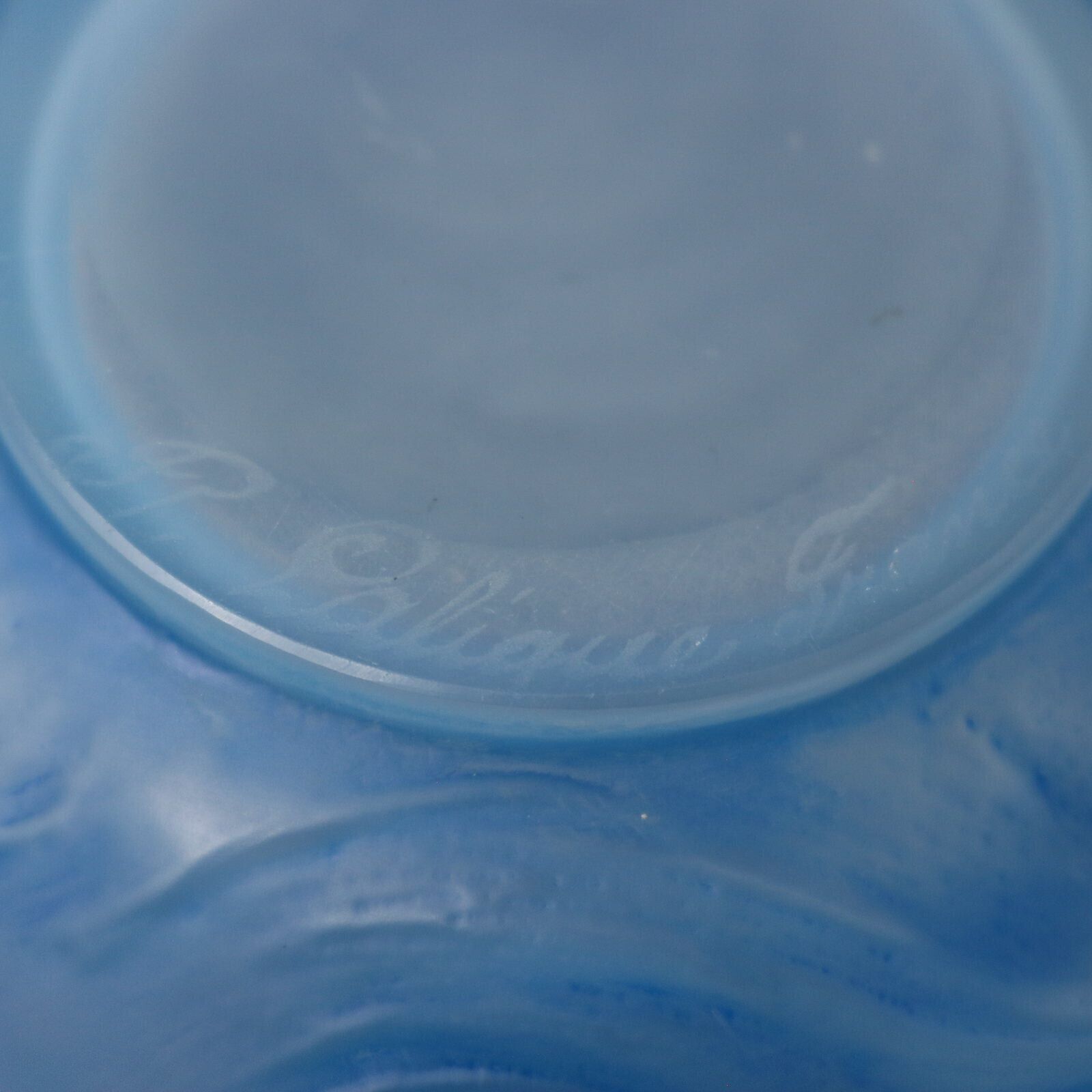 photo for sale Rene Lalique Opalescent Glass Blue Stained Formose Vase