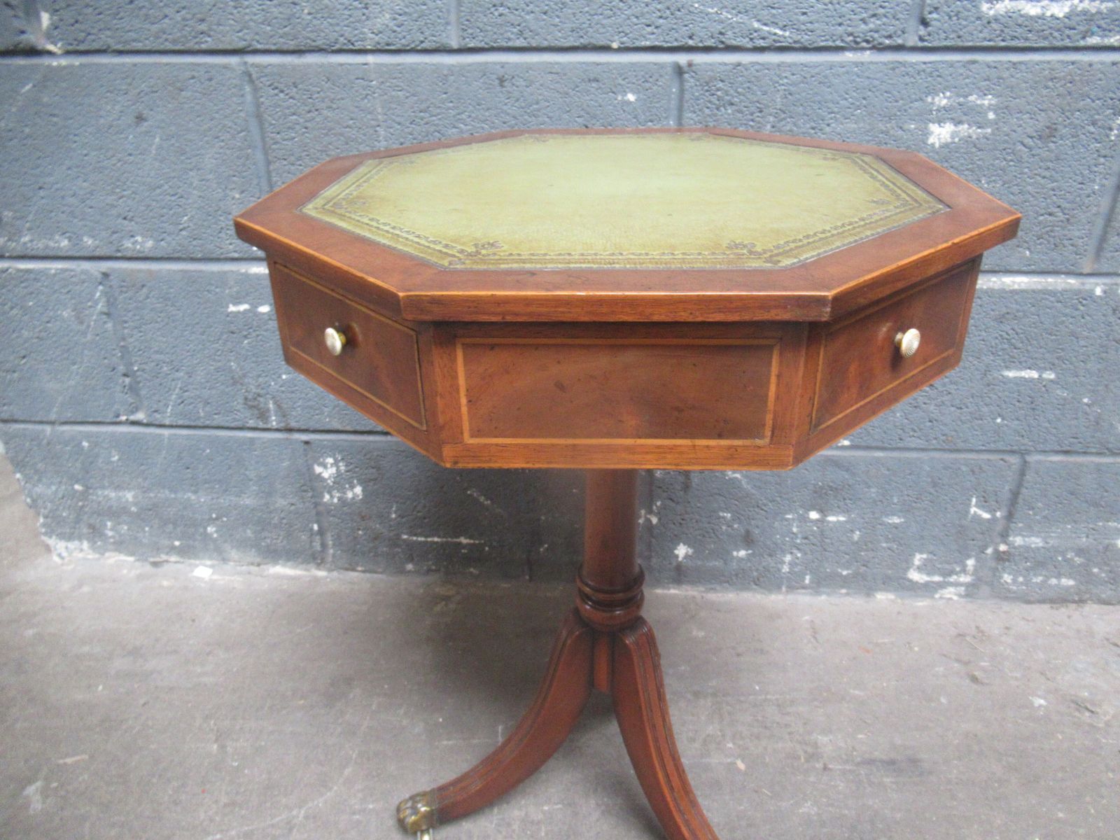 Hexagon  Mid Century  Lamp Table In The Antique Style photo for sale