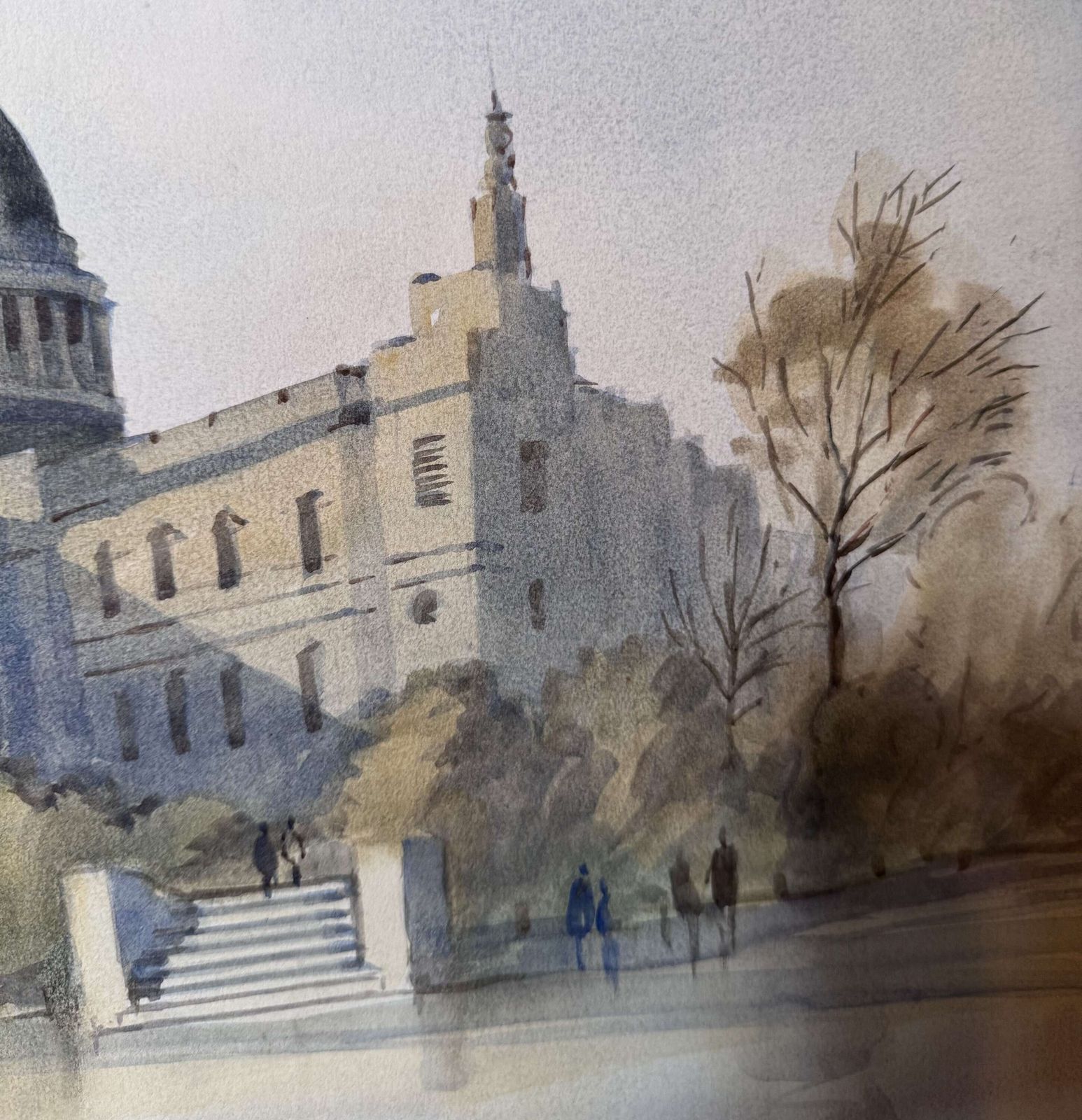 St Pauls Catherdral By Sydney Vale Original Watercolour Painting photo Art