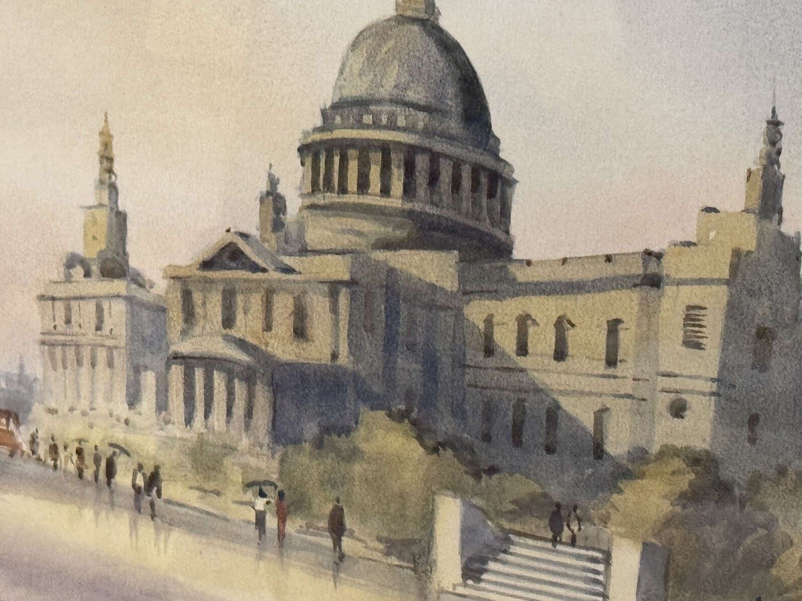 St Pauls Catherdral By Sydney Vale Original Watercolour Painting photo 300.0