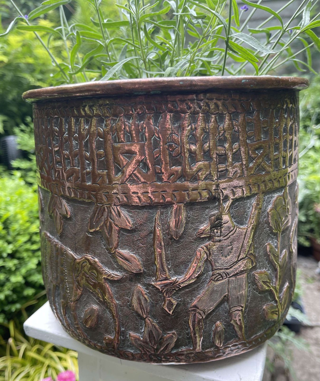 Antique Anglo Indian Copper Jardiniere Planter photo furniture
