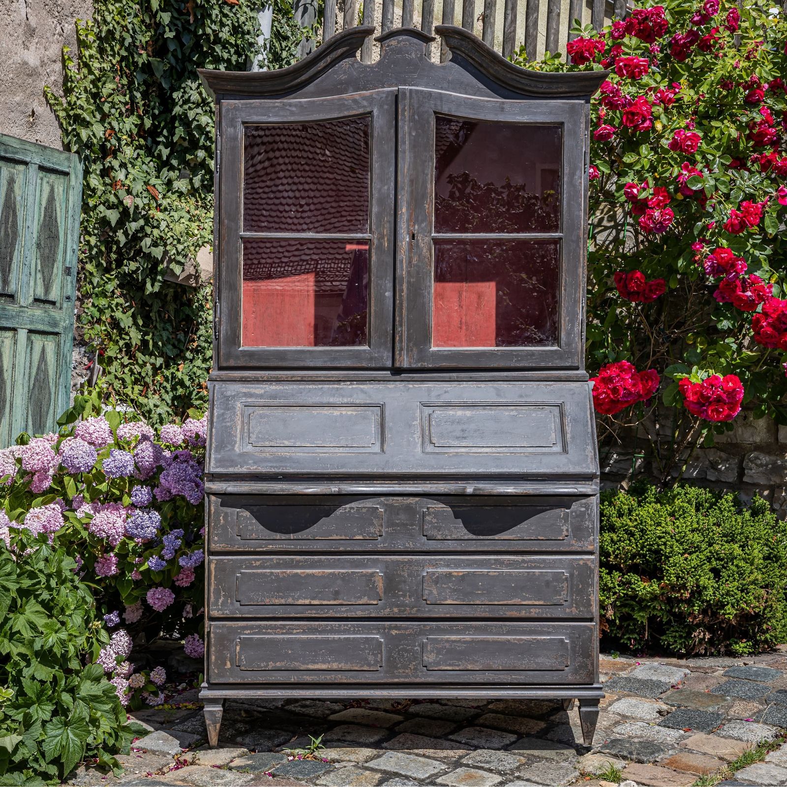 Dark Gray Baroque Secretary, 18th Century photo for sale