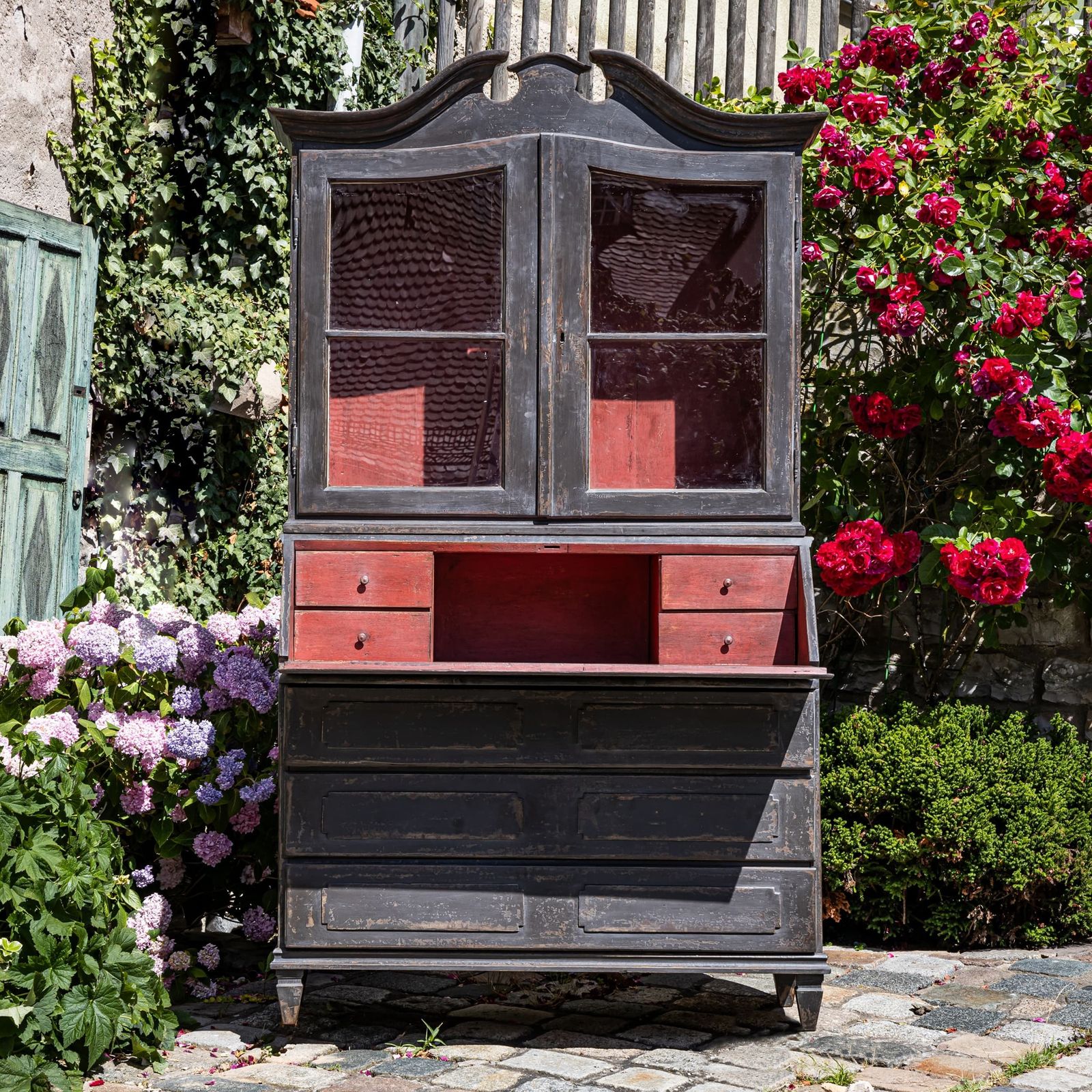 Donkergrijs Barok Secretaire, 18e Eeuw photo 3900.0