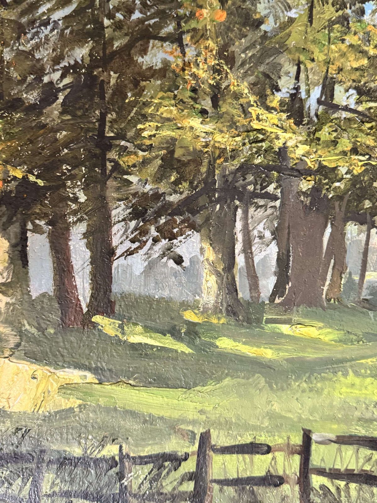 Vintage Oil On Board By Valerie Mckenzie Wooded Landscape