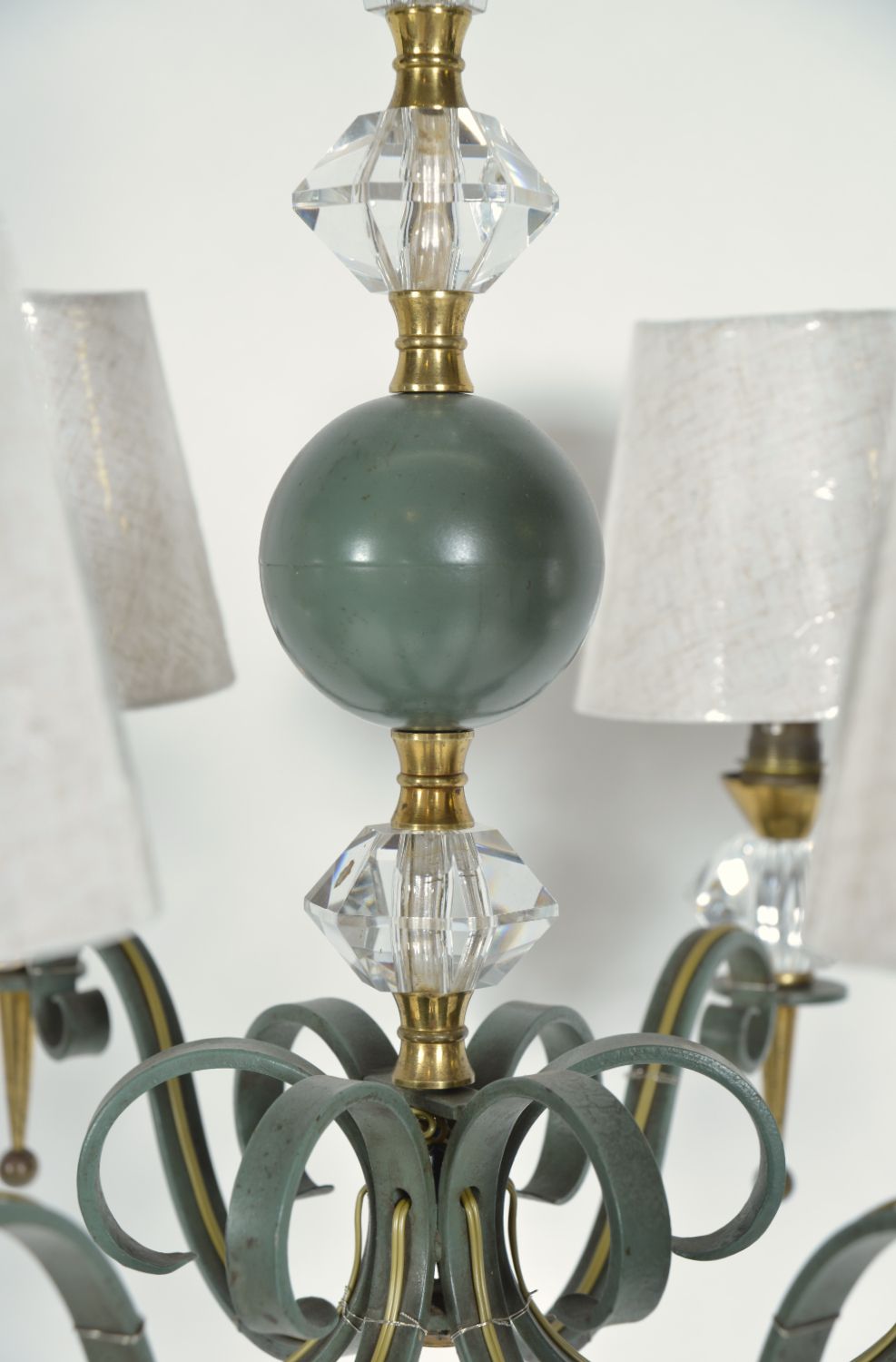 1940s/50s French Chandelier By Philippe Genet & Lucien Michon Cristal De Sevres photo vintage