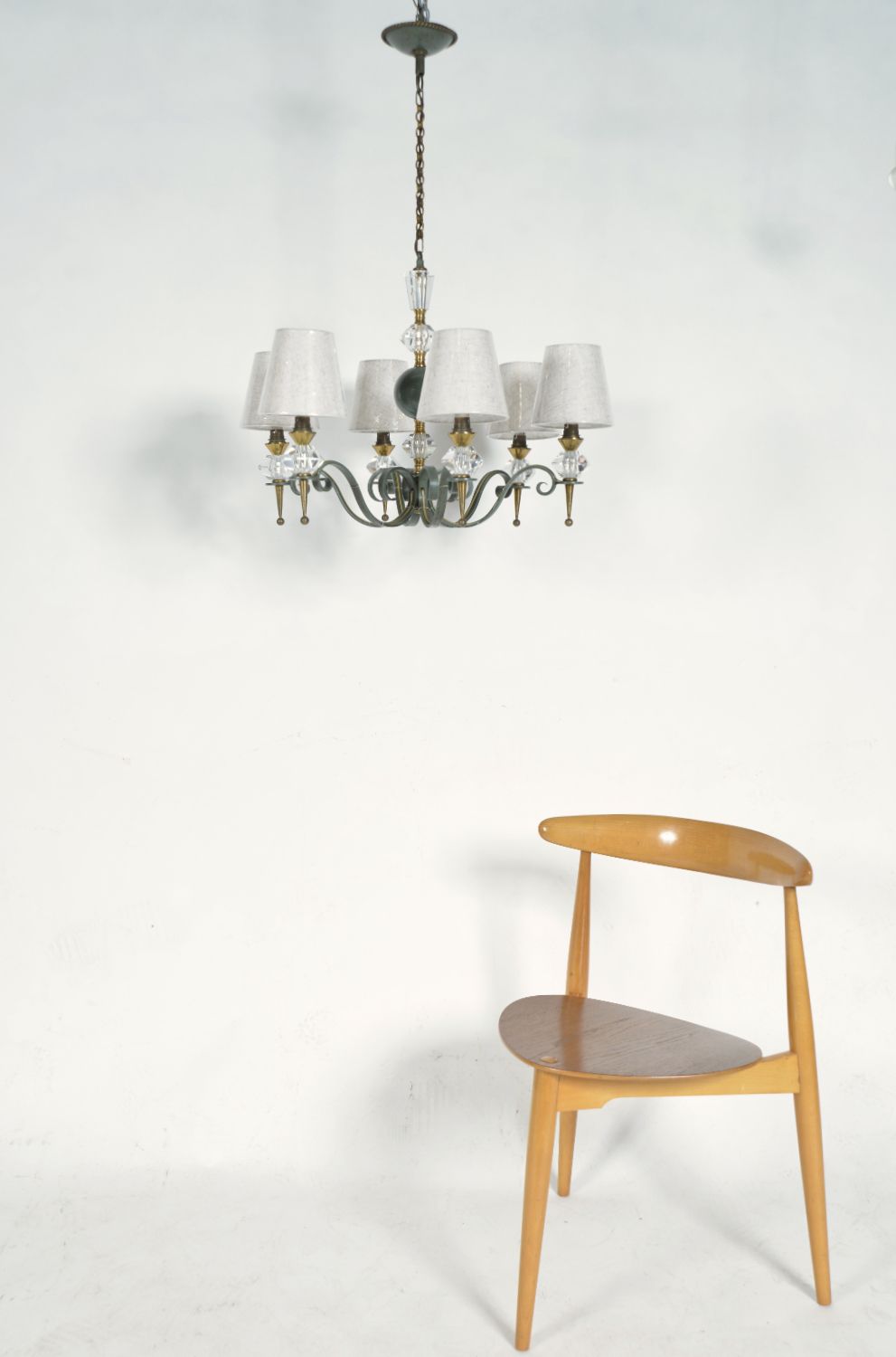 1940s/50s French Chandelier By Philippe Genet & Lucien Michon Cristal De Sevres photo vinterior