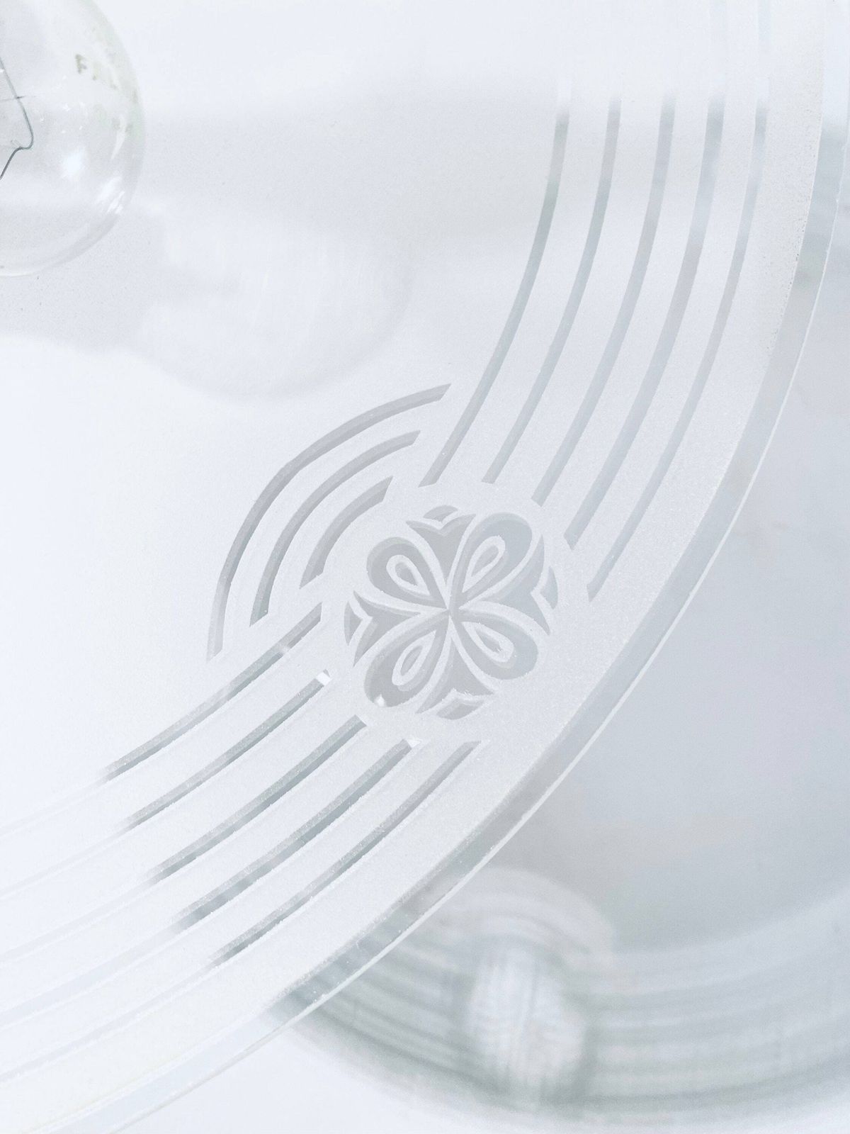Old Frosted Glass Hanging Ceiling Plate Lamp / Vintage Decor 1920s/1930s / Art Deco/Biedermeier photo 321.0