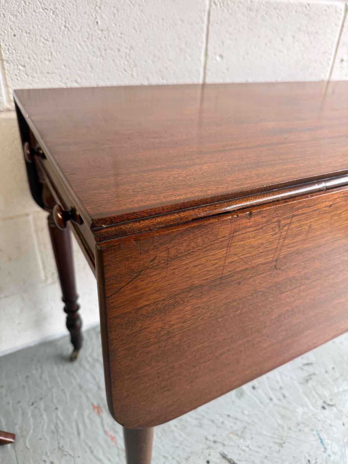Beautiful English Regency Era Pembroke Table In Mahogany photo vintage