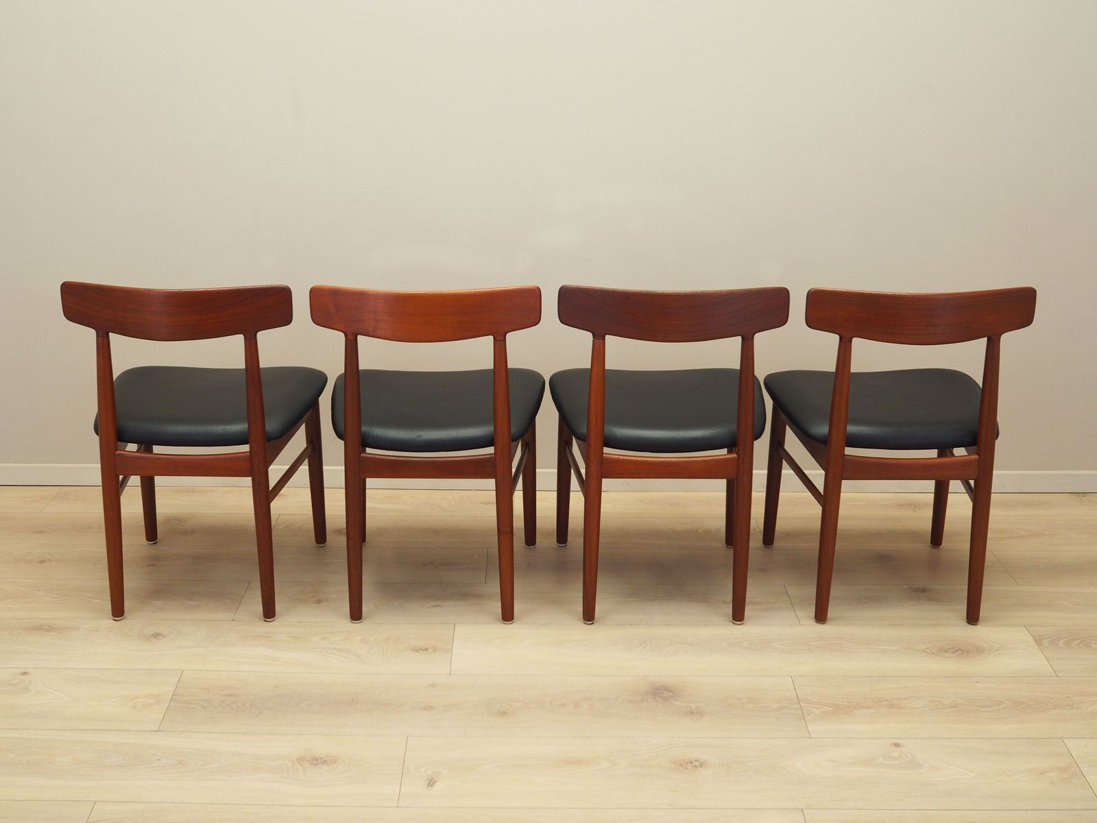 Furniture Set Of Four Teak Chairs, Danish Design, 1960s, Manufacture: Bruno Hansen, Designer: Henning Kjærnulf photo